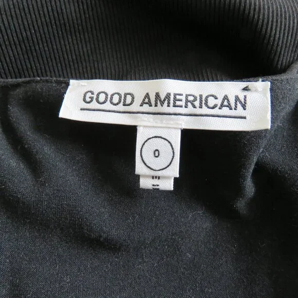 GOOD AMERICAN The Body Sculpted Midi Dress Black Minimalist Bodycon Size 0 / XS - Picture 11 of 12